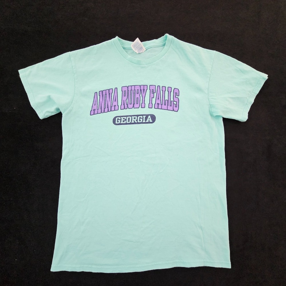 Anna Ruby Falls GA Blue Short Sleeve Cotton T-Shirt Adult M